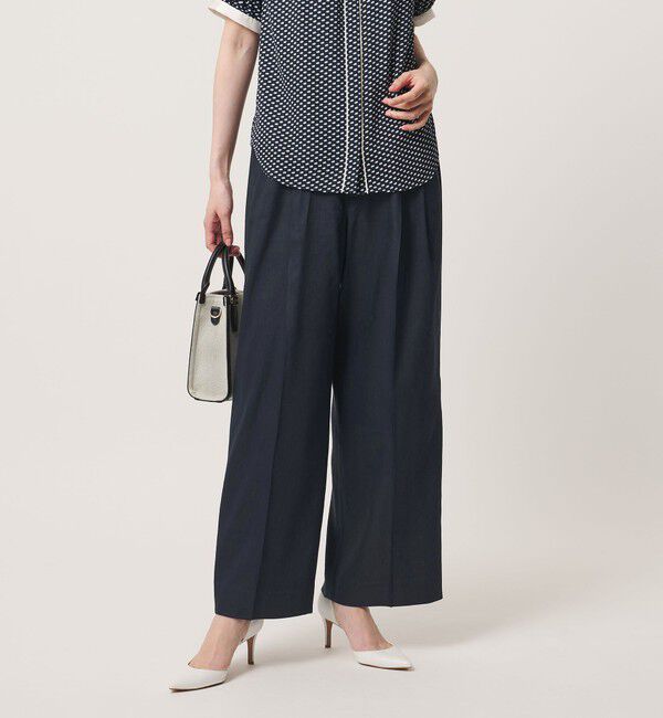 UNITED ARROWS「ECLISSE ストレート ワイドパンツ」|スラックス|NAVY