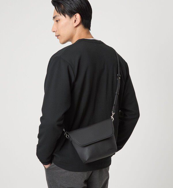 UNITED ARROWS green label relaxing「シボ レザーライク フラップ ショルダーバッグ」|ショルダー・メッセンジャー|