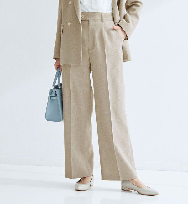 UNITED ARROWS green label relaxing「［size SHORT/TALLあり］Greed グリード メランジ ストレート パンツ」|スラックス|BEIGE