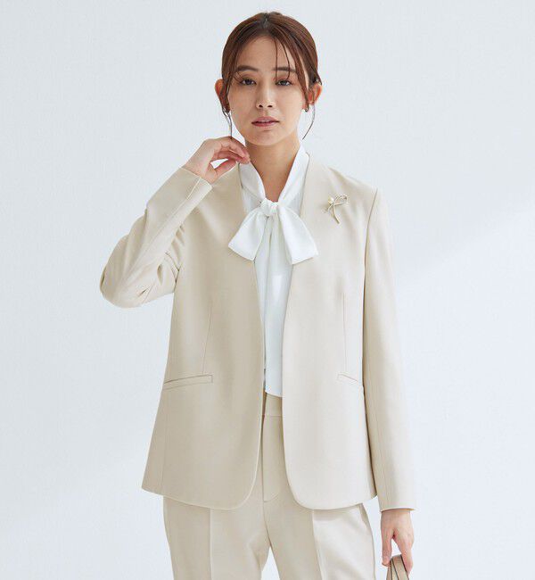 UNITED ARROWS green label relaxing「［size SHORTあり］パウドレ ノーラペル ジャケット ウォッシャブル ストレッチ」|ノーカラージャケット|