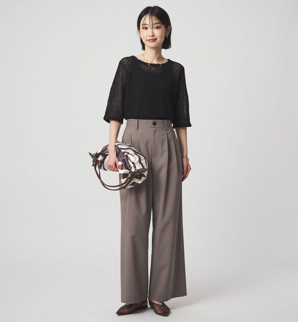 UNITED ARROWS green label relaxing「ノットヤーン ショートスリーブ プルオーバー ウォッシャブル」|ニット・セーター|