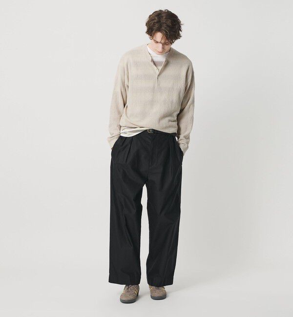 BEAUTY&YOUTH UNITED ARROWS「テクスチャード 3ボタン ヘンリーネック ニット ウォッシャブル」|ニット・セーター|