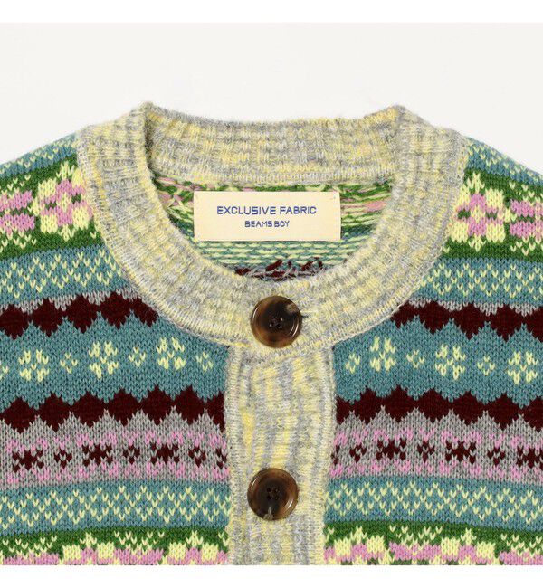 BEAMSBOY「フェアアイル 5分袖 カーディガン」|ベスト・ジレ|