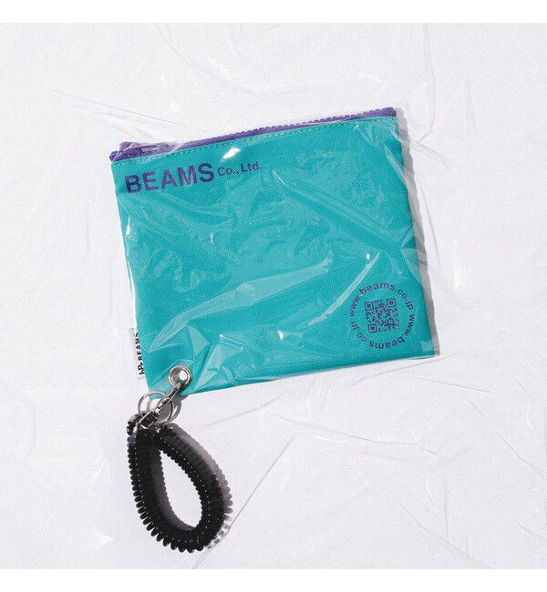 BEAMS「bPr BEAMS / ターポリン ロゴ ポーチ S」|ポーチ|TEAL