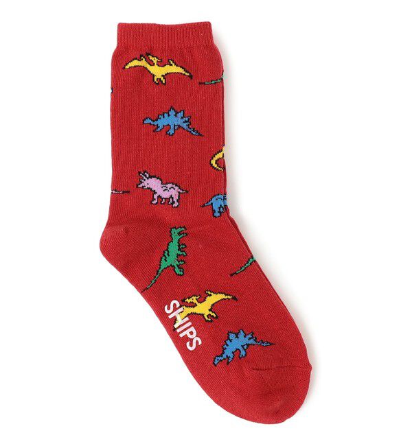 SHIPS KIDS「SHIPS KIDS:ダイナソー ソックス」|ソックス|レッド