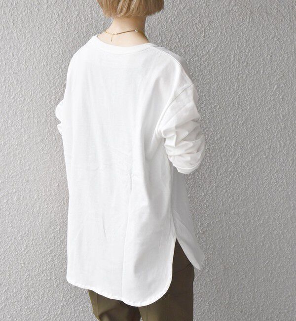 SHIPS any「SHIPS any:〈吸水速乾〉ラウンドヘム ロングスリーブ ワイド TEE」|Tシャツ・カットソー|