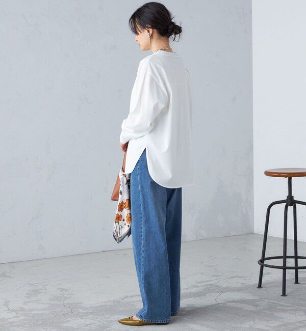 SHIPS for women「ロング リブ スリーブ カットソー  ボーダー / ソリッド」|Tシャツ・カットソー|