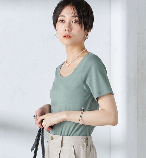 SHIPS for women「〈手洗い可能〉綿 SORONA クルーネック TEE◇」|Tシャツ・カットソー|