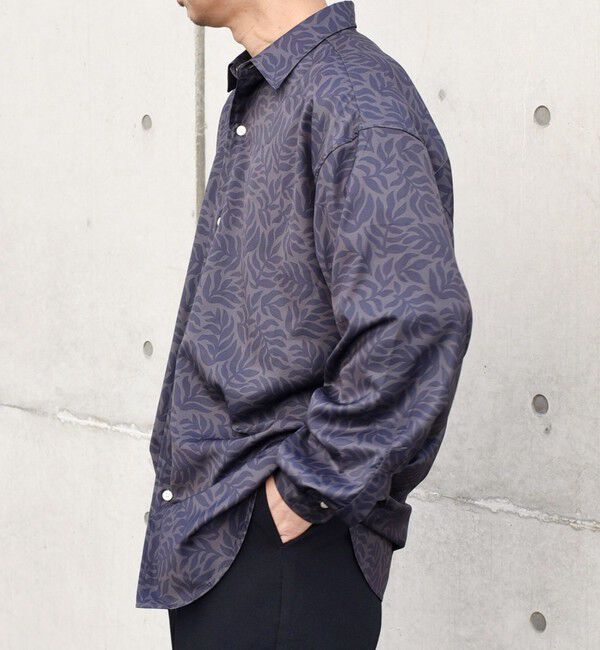 SHIPS any「SHIPS any: ダーク ボタニカル プリント バルーンスリーブ ルーズ シャツ◇」|シャツ・ブラウス|