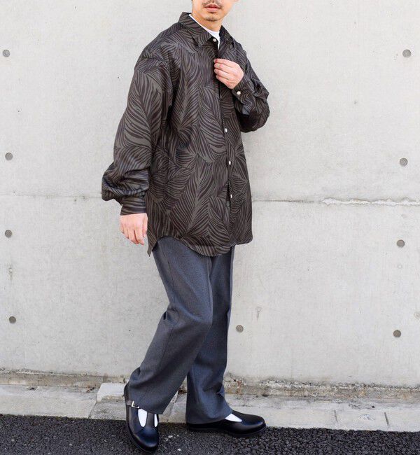 SHIPS any「SHIPS any: ダーク ボタニカル プリント バルーンスリーブ ルーズ シャツ◇」|シャツ・ブラウス|