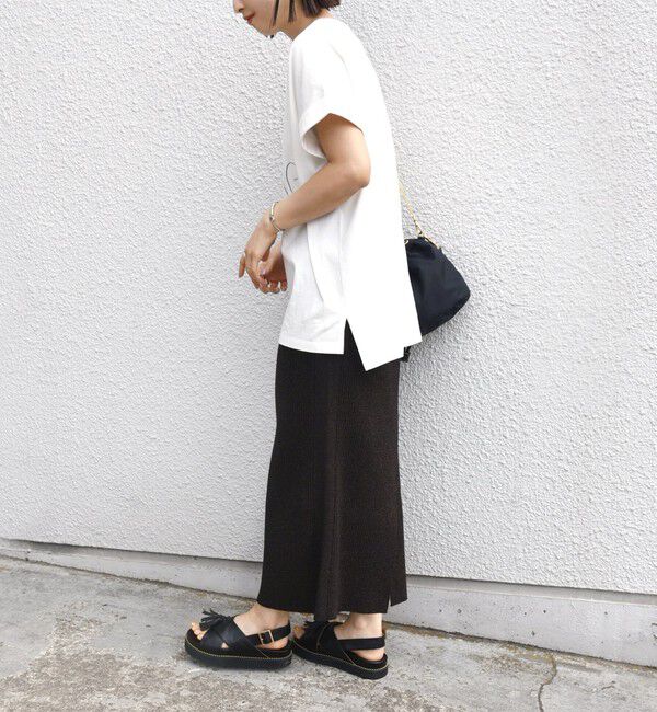 SHIPS for women「【WEB限定】〈手洗い可能〉フラワー 箔 プリント ロゴ TEE」|Tシャツ・カットソー|