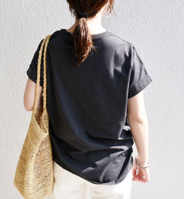 SHIPS for women「【WEB限定】〈手洗い可能〉フラワー 箔 プリント ロゴ TEE」|Tシャツ・カットソー|