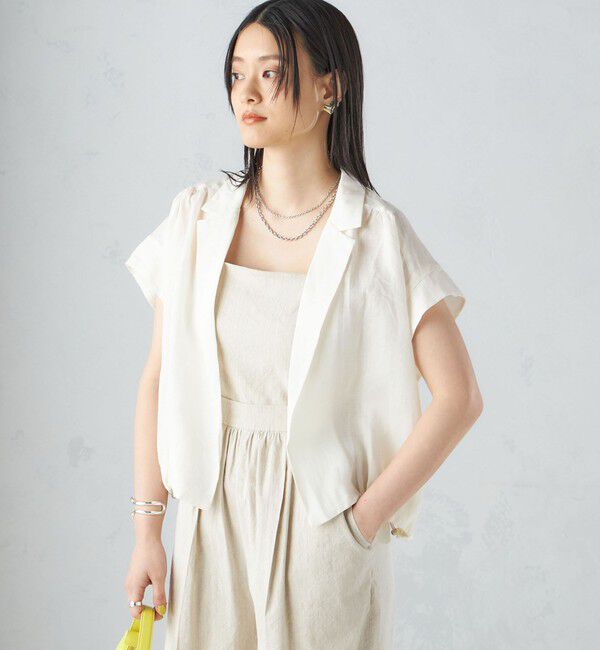 SHIPS for women「〈手洗い可能〉リネン ラペル デザイン 羽織 シャツ ◇」|シャツ・ブラウス|