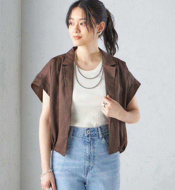 SHIPS for women「〈手洗い可能〉リネン ラペル デザイン 羽織 シャツ ◇」|シャツ・ブラウス|