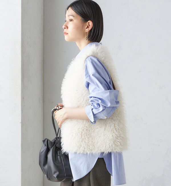 SHIPS for women「リバーシブル フェイクファー ボンディング ジレ」|ベスト・ジレ|