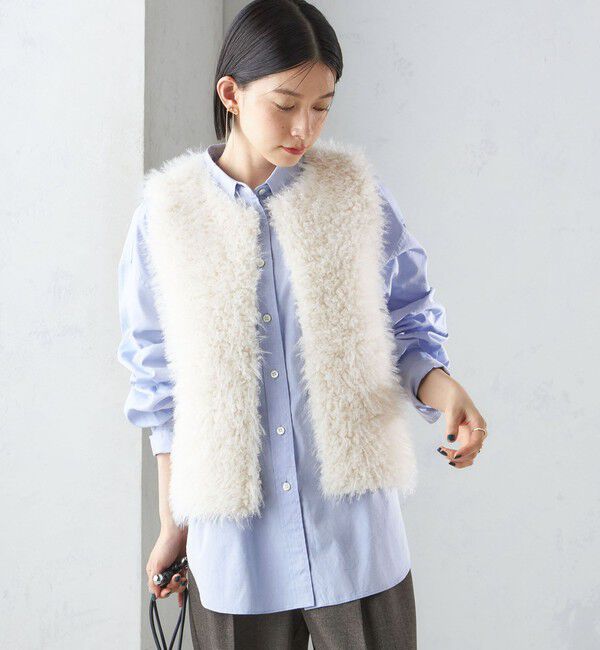 SHIPS for women「リバーシブル フェイクファー ボンディング ジレ」|ベスト・ジレ|