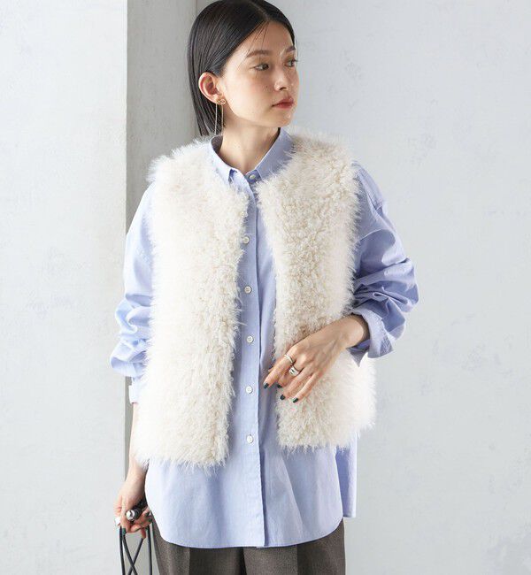SHIPS for women「リバーシブル フェイクファー ボンディング ジレ」|ベスト・ジレ|