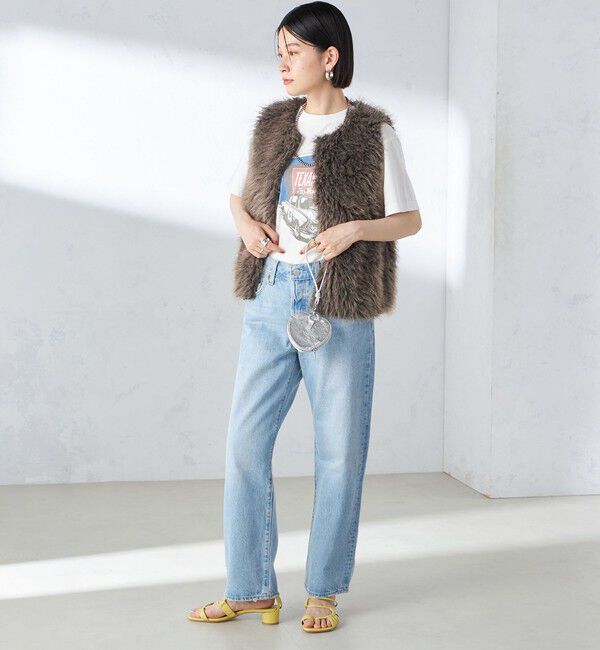 SHIPS for women「リバーシブル フェイクファー ボンディング ジレ」|ベスト・ジレ|