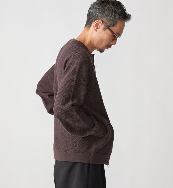 SHIPS「SHIPS:〈洗濯機可能〉SOLOTEX(R) コットン ピケ クルーネック ジップ カーディガン」|カーディガン|