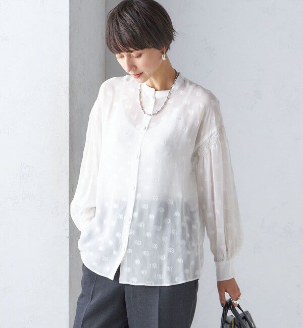 SHIPS for women「フラワー カット ジャカード ブラウス」|シャツ・ブラウス|