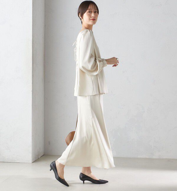 SHIPS for women「【SHIPS別注】troisiemeCHACO:〈手洗い可能〉サテン マーメイド スカート（セレモニー対応可）」|スカート|