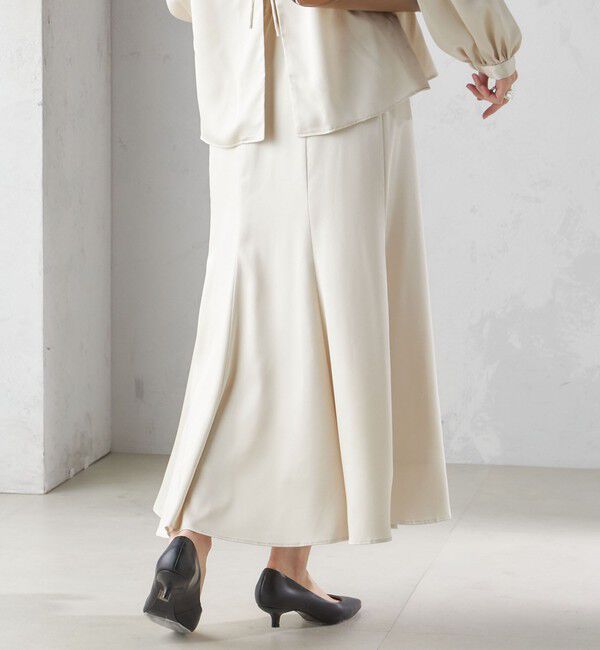 SHIPS for women「【SHIPS別注】troisiemeCHACO:〈手洗い可能〉サテン マーメイド スカート（セレモニー対応可）」|スカート|