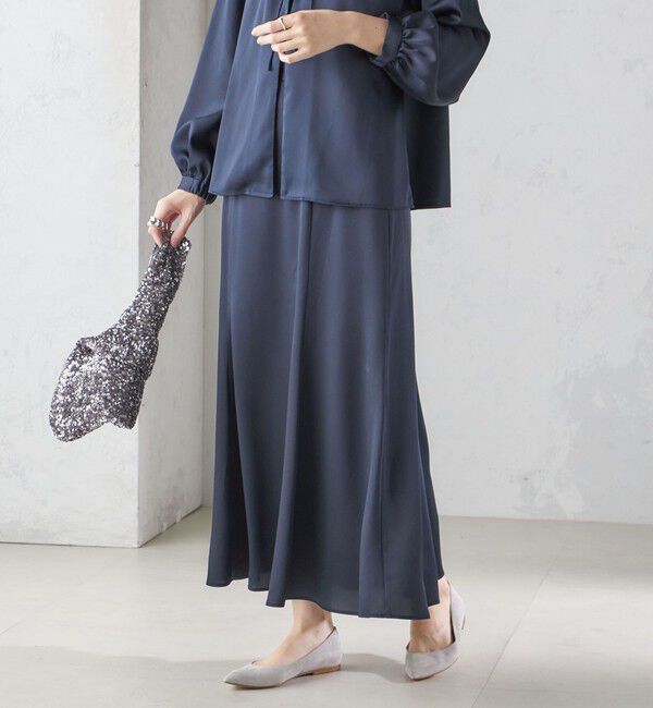 SHIPS for women「【SHIPS別注】troisiemeCHACO:〈手洗い可能〉サテン マーメイド スカート（セレモニー対応可）」|スカート|