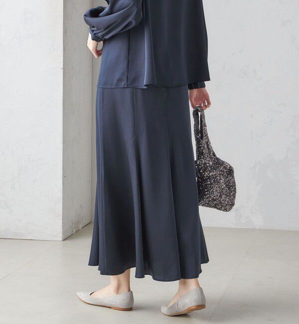 SHIPS for women「【SHIPS別注】troisiemeCHACO:〈手洗い可能〉サテン マーメイド スカート（セレモニー対応可）」|スカート|