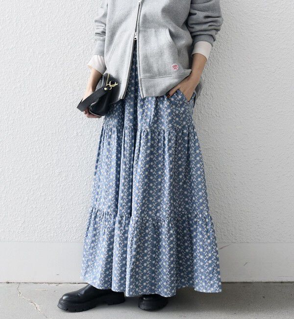 SHIPS any「SHIPS any:〈洗濯機可能〉エンブロイダリー シャンブレー ティアード スカート」|スカート|