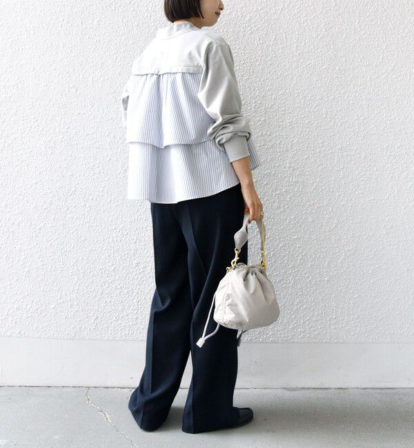 SHIPS for women「【WEB限定】〈手洗い可能〉布帛 コンビ Vネック カーディガン」|カーディガン|