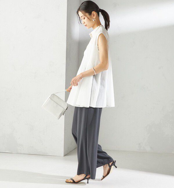 SHIPS for women「〈接触冷感 / 手洗い可能〉アセテート混 バック サテン ワイド パンツ」|その他|