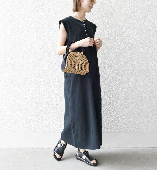 SHIPS any「SHIPS any:〈洗濯機可能〉USAコットン ヘンリーネック Aライン ワンピース」|ワンピース|