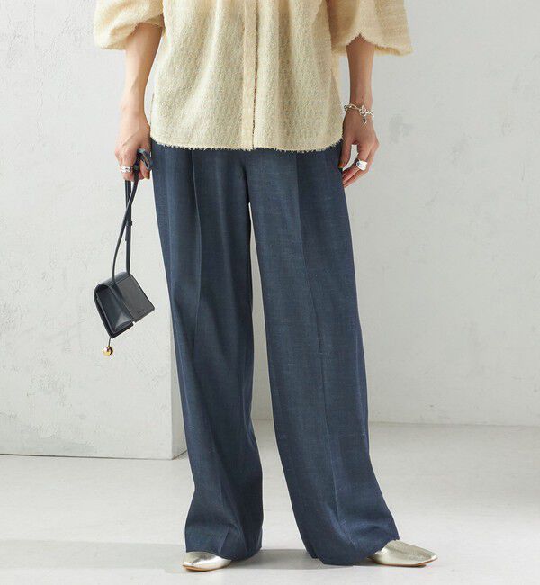 SHIPS for women「〈手洗い可能〉デニムライク 2タック ワイド パンツ」|その他|