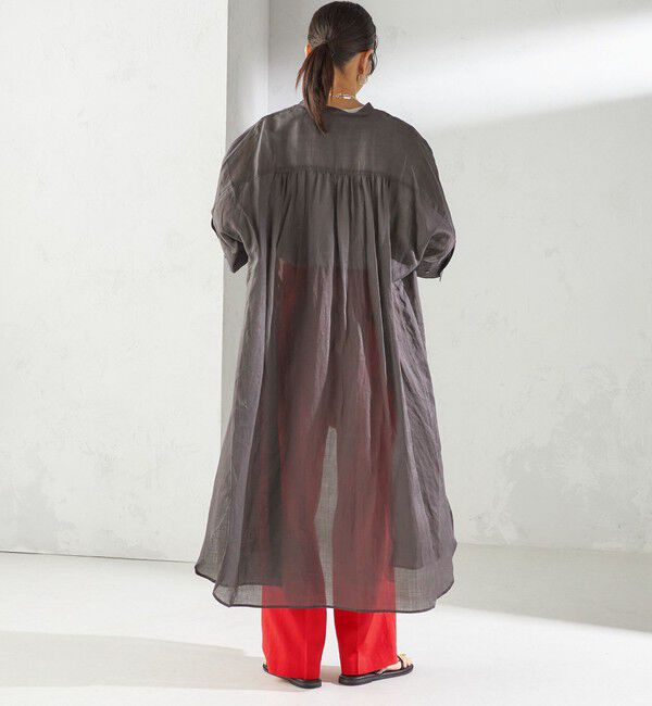 SHIPS for women「〈手洗い可能〉ラミー 4 スタンドカラー シャツ ワンピース」|ワンピース|