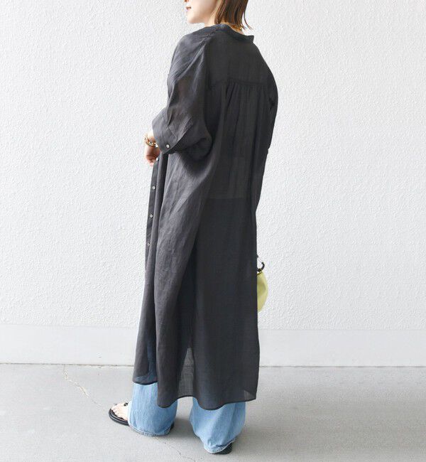 SHIPS for women「〈手洗い可能〉ラミー 4 スタンドカラー シャツ ワンピース」|ワンピース|