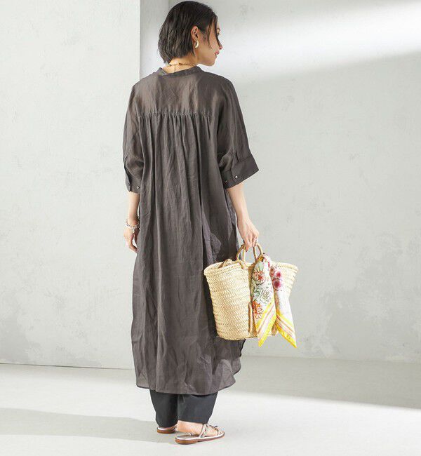 SHIPS for women「〈手洗い可能〉ラミー 4 スタンドカラー シャツ ワンピース」|ワンピース|