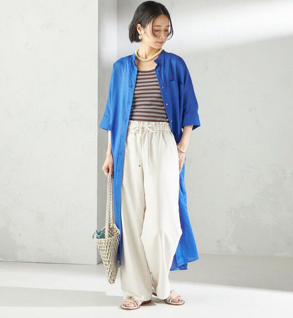 SHIPS for women「〈手洗い可能〉ラミー 4 スタンドカラー シャツ ワンピース」|ワンピース|