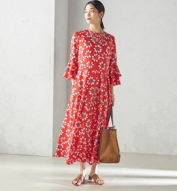 SHIPS for women「小泉里子コラボ:〈手洗い可能〉フラワー プリント ワンピース」|ワンピース|