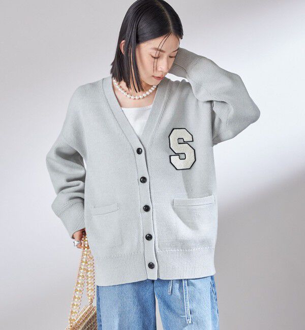 SHIPS for women「〈手洗い可能〉サガラ ワッペン レタード カーディガン」|カーディガン|