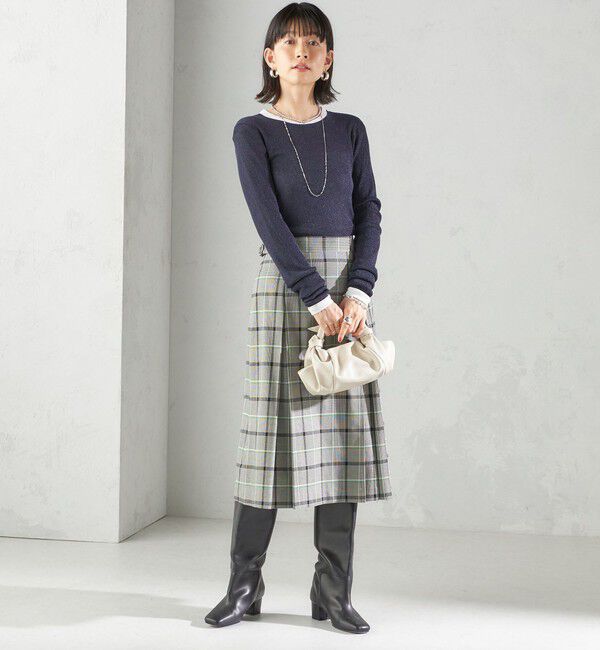 SHIPS for women「〈手洗い可能〉ラメ シアー リブ ニット プルオーバー」|ニット・セーター|