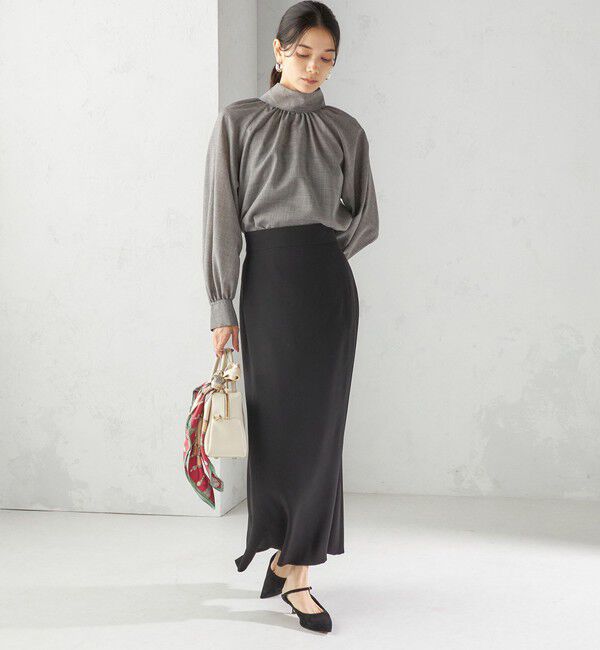 SHIPS for women「〈手洗い可能〉アセテート混 バックサテン マーメイド スカート」|スカート|