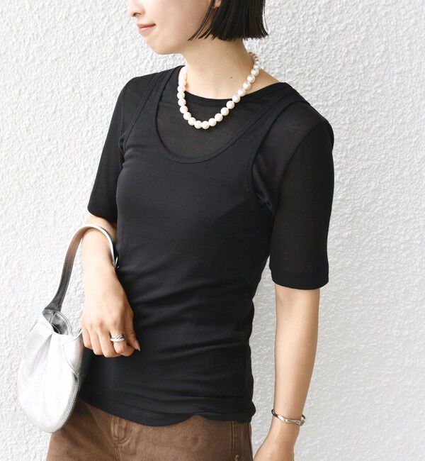 SHIPS for women「シアー フライス レイヤード TEE」|Tシャツ・カットソー|