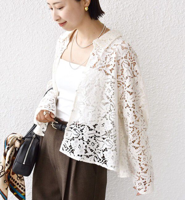 SHIPS for women「〈手洗い可能〉レース シャツ 羽織」|シャツ・ブラウス|