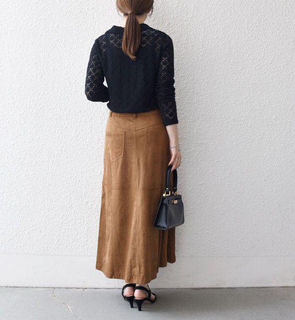 SHIPS any「SHIPS any:〈手洗い可能〉起毛 レース 開襟 スキッパー プルオーバー」|Tシャツ・カットソー|