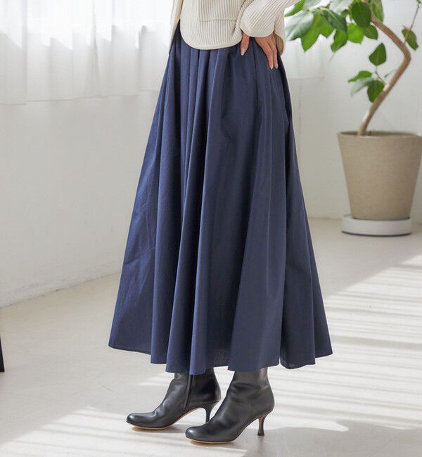 SHIPS for women「〈手洗い可能〉タイプライター チンツ タック ギャザー スカート」|スカート|