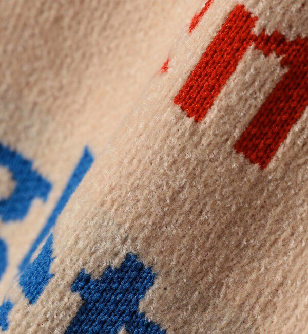 SHIPS any「SHIPS any:〈手洗い可能〉モールヤーン クルーネック ロゴ 千鳥柄 プルオーバー」|ニット・セーター|