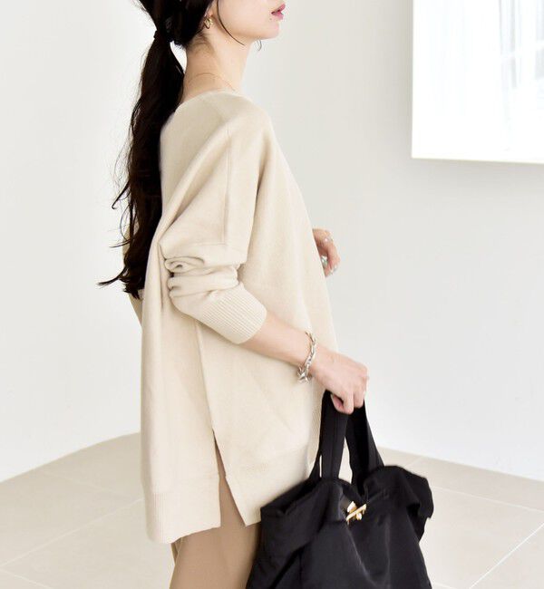 quaranciel「quaranciel:〈洗濯機可能〉ボートネック ワイド ニット プルオーバー」|ニット・セーター|