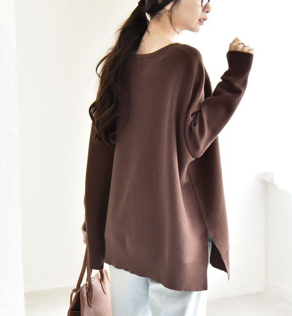 quaranciel「quaranciel:〈洗濯機可能〉ボートネック ワイド ニット プルオーバー」|ニット・セーター|