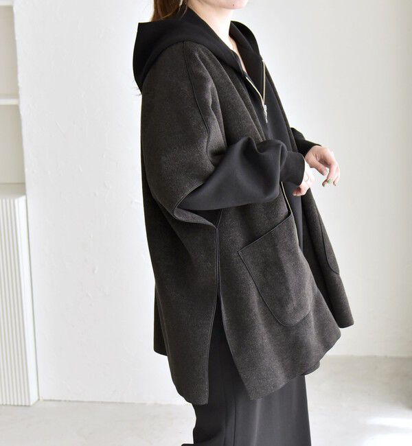 quaranciel「quaranciel: ダブル パイル ニット ショート ポンチョ コート」|その他|