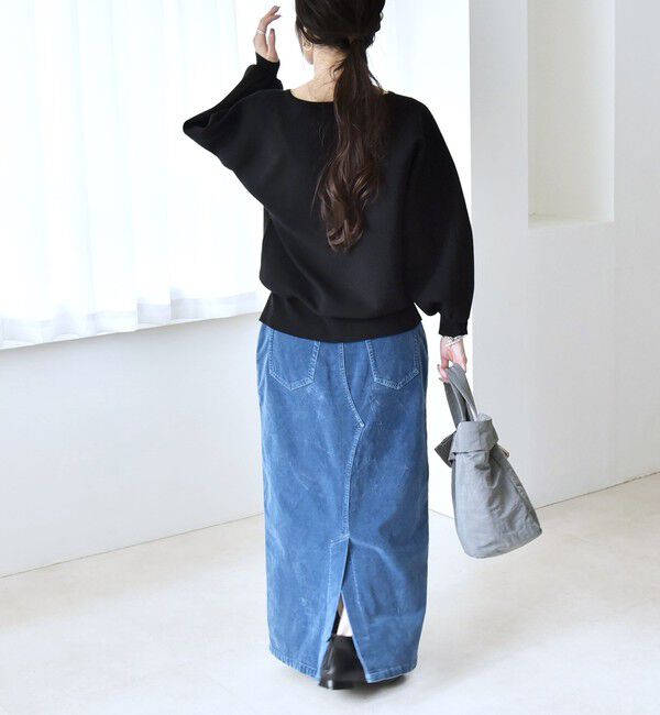 quaranciel「quaranciel:〈手洗い可能〉ダブルフェイス ボートネック パフ ニット プルオーバー」|ニット・セーター|